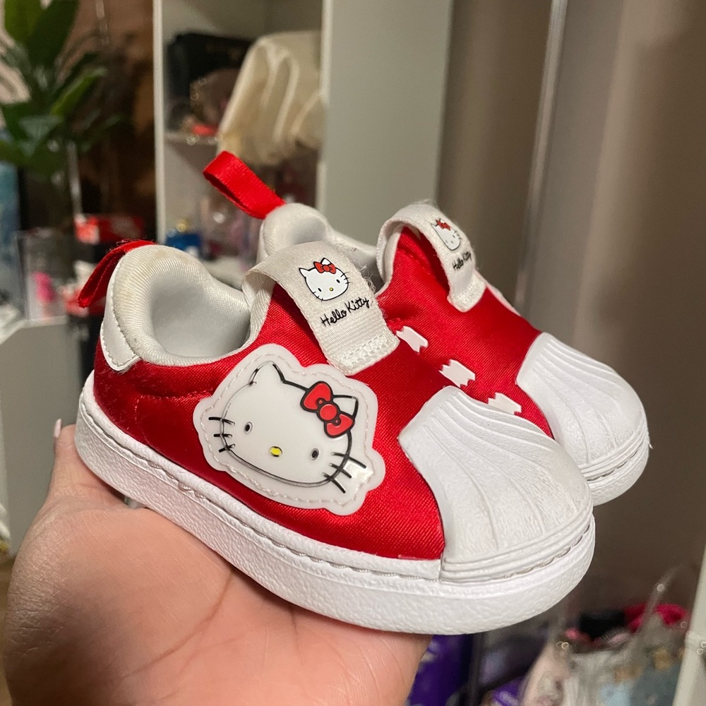 Hello Kitty Red and White Superstar Sneakers 4K